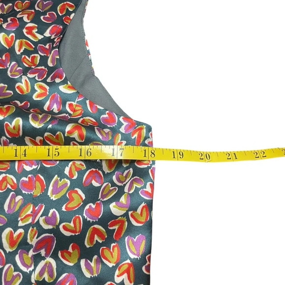 DEMA 100% Silk Hearts Floral Mixed Print Sleeveless Dress Large Party Valentines - Picture 9 of 11